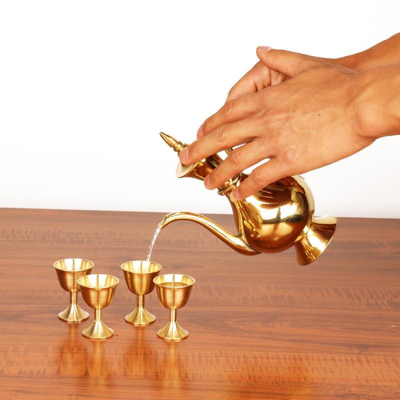 清酒器黄铜酒壶手工制作复古古典创意黄铜热暖烫酒壶饮酒器具