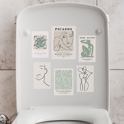 卫生间马桶贴纸翻新贴画卡通可爱搞笑创意厕所盖子装饰品自粘防水