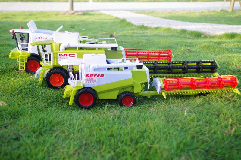 小号玉米联合小麦收割机模型玩具拖拉机农夫车工程车收割头可转动