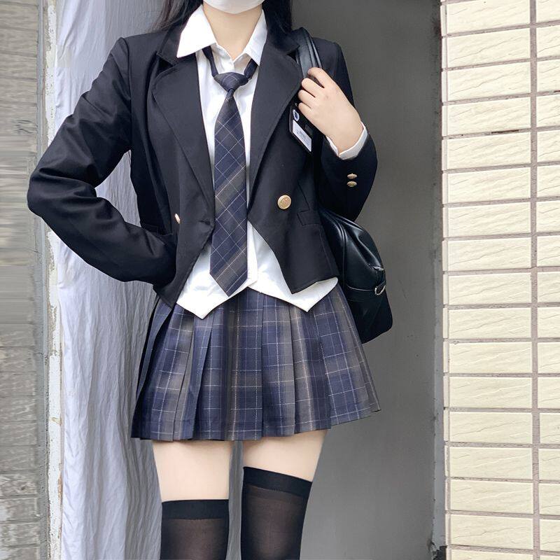 十字银河修身日系原创短款西服气质学院风jk制服小西装外套秋冬女