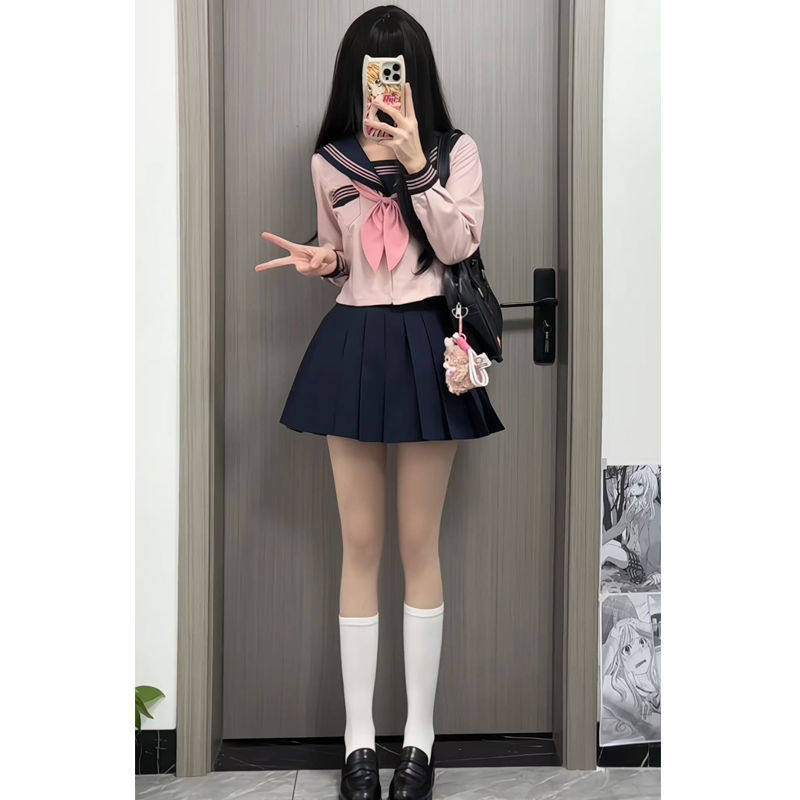【樱花】原创jk制服水手服正版日系学院风甜美学生中间服秋冬套装
