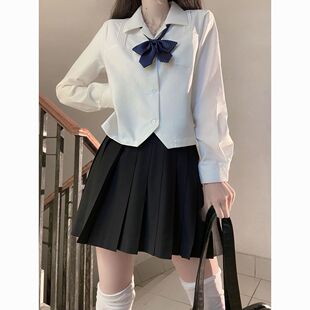 风琴褶jk衬衫长袖短袖基础款学生毕业面试春夏内搭学院风白衬衣女