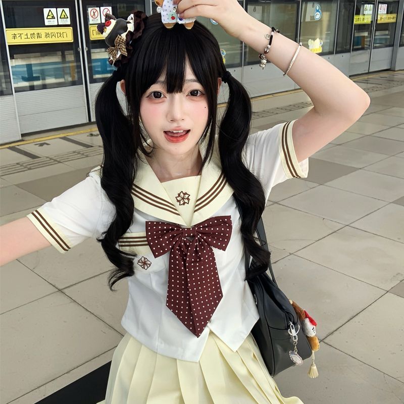 【秋月高】原创jk制服水手服正版日系学院风女学生夏秋中间服套装