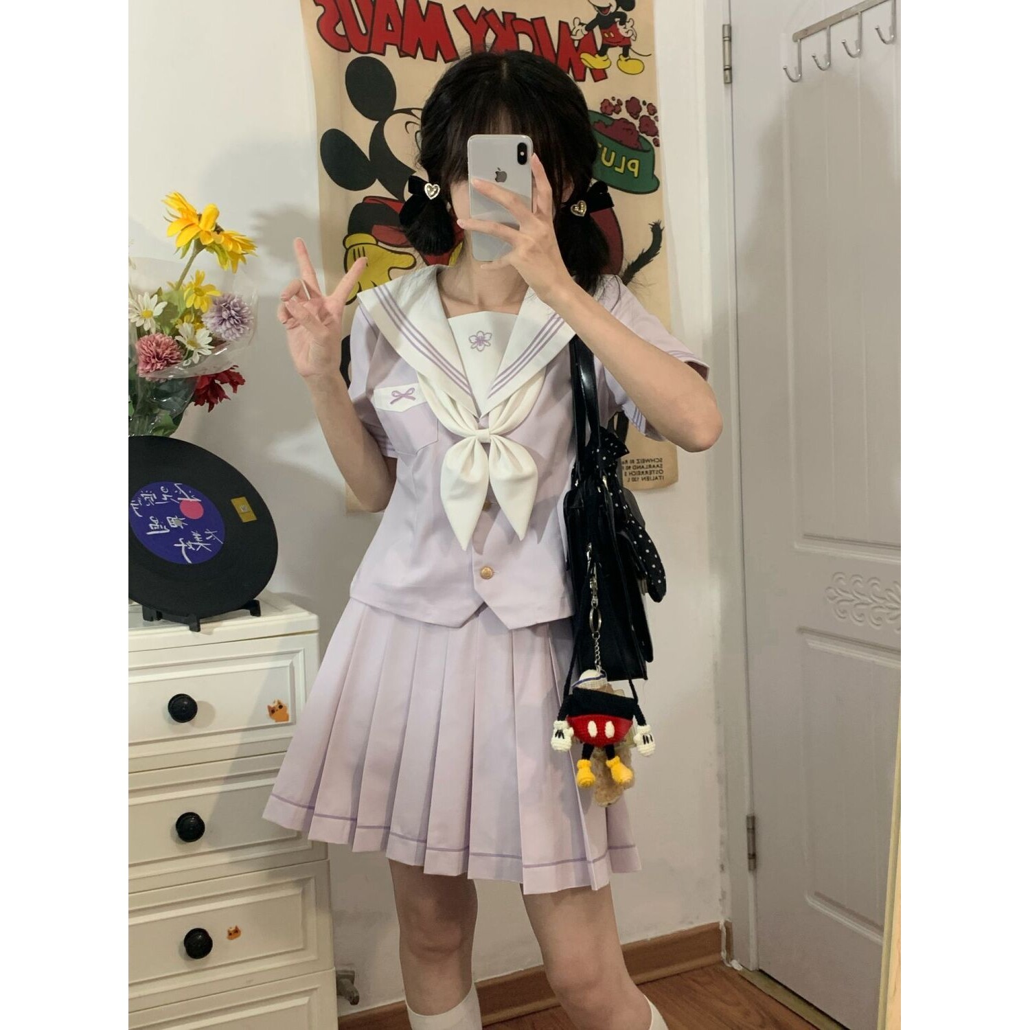 【芋子酱】邦黛芬原创收腰jk制服刺绣魔芋紫日系校供感水手服短袖