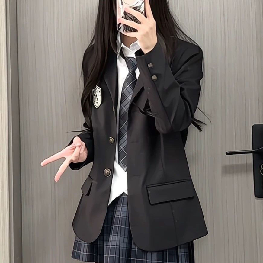 JK外套原创正版西装外套春秋季学院风日系三粒扣校供感西服外套