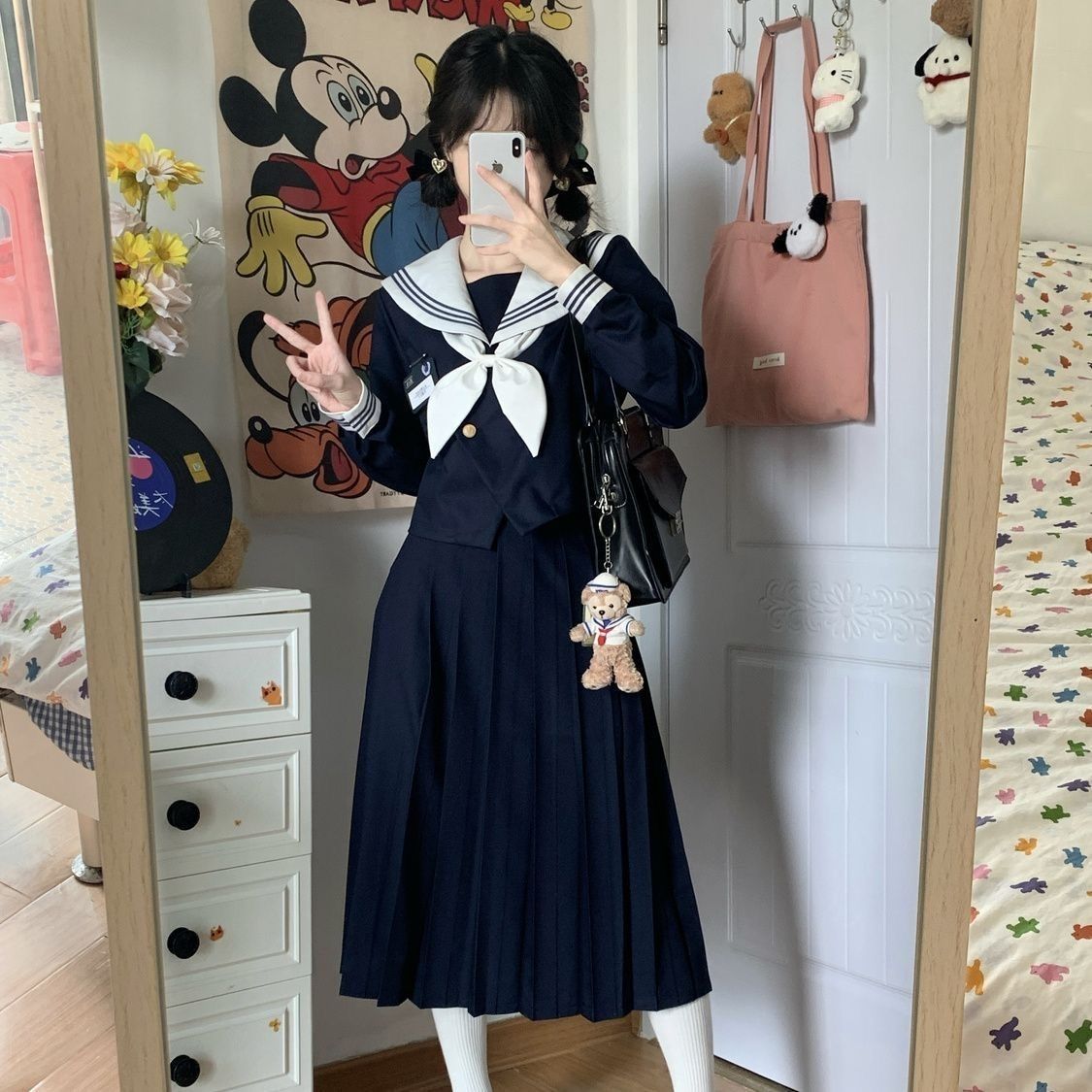 jk制服水手服基础款套装制服裙子正统学院绀三本日系原创正版秋冬