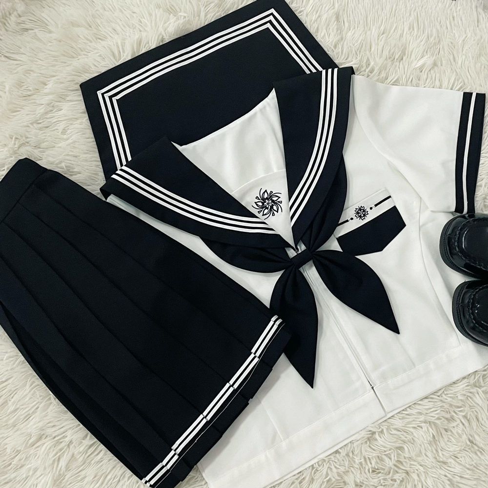 【岁樱】城南诗中意原创黑三本jk制服水手服日系正统学院风全套装