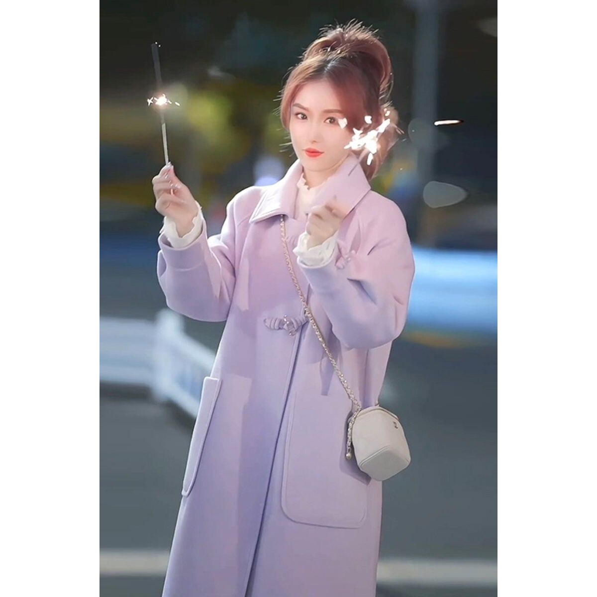 牛角扣羽绒内胆毛呢外套女2026年秋冬新款中长款羽绒服呢子大衣女