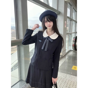 昭和少女 夏季新款jk制服学院风日系校供感西服套装甜美百褶裙子