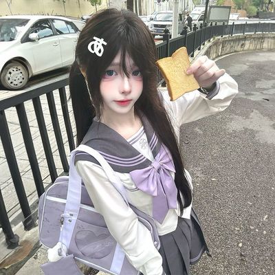 甜嗑原创正版【星雾纱】校供学院jk收腰长袖水手服日系制服套装