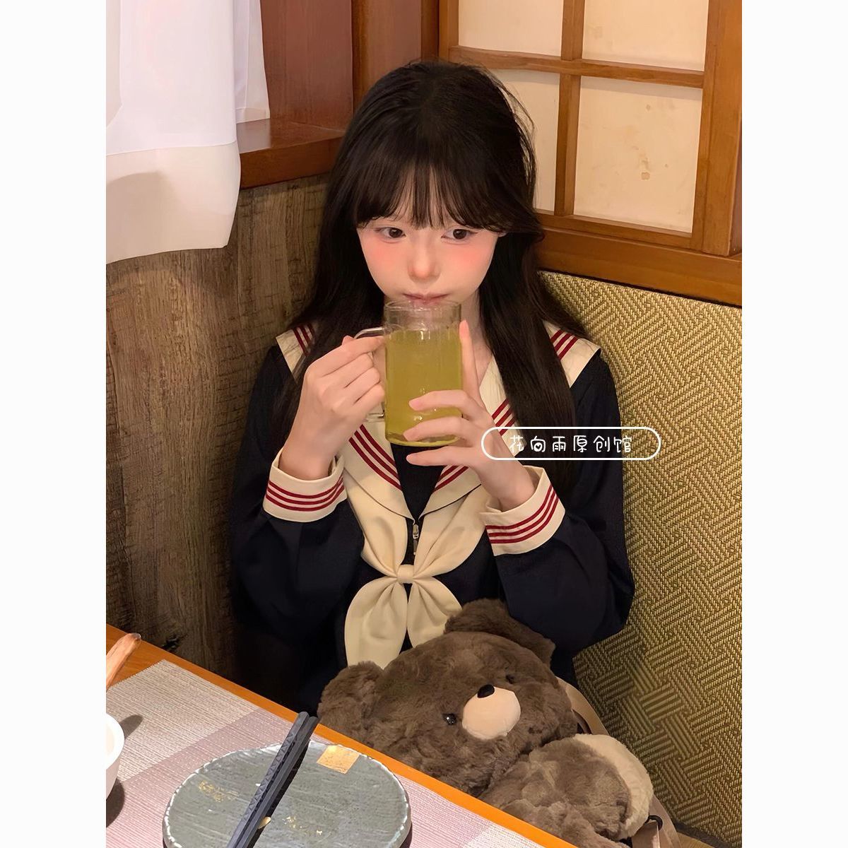 日系JK制服正统中间服基础款学院风水手服套装软妹长袖上衣绀色裙