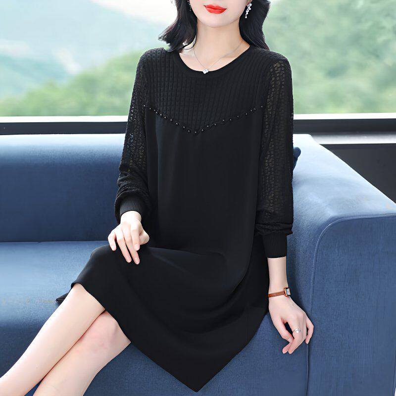 秋冬新款高档桑蚕丝中长款打底衫肥胖女时尚显瘦宽松大码透气T恤
