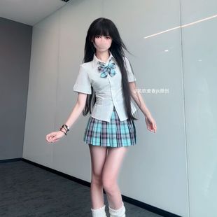 【收腰衬衫十件套】风吹麦香jk制服原创正版学院风白色短袖套装