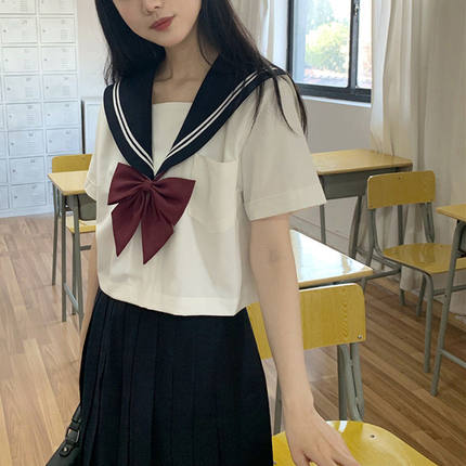 原创正统jks制服基础款套装白二本日系水手服不良长裙正版学生装
