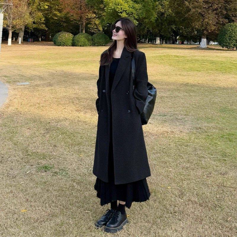 羽绒内胆毛呢大衣女2026秋冬季新款高级感气质加厚呢子外套中长款