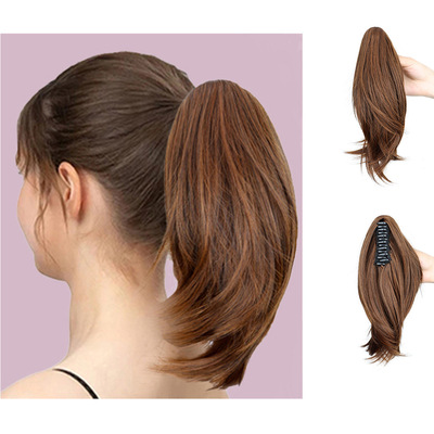 假发马尾女抓夹式短微卷仿真发