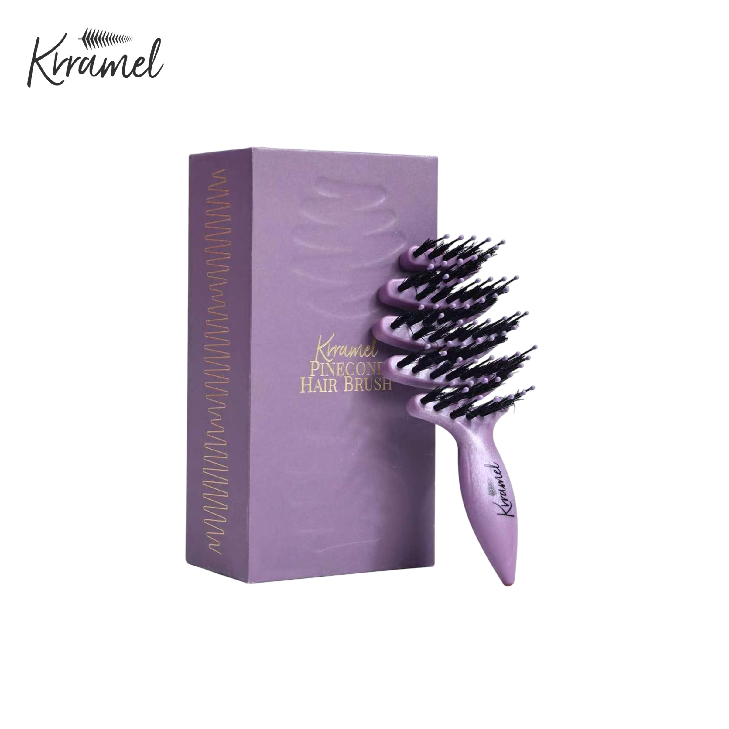 KRRAMEL紫色梳子礼物迷你猪鬃梳图片