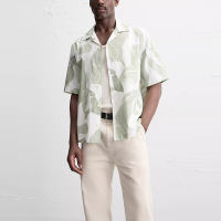 Cabinet 299! Spring new men's printed slimming straight-leg casual and comfortable short-sleeved shirt 5679306 thumbnail 4
