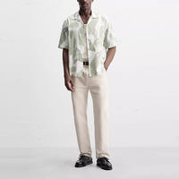 Cabinet 319! Spring new men's printed slimming straight-leg casual and comfortable short-sleeved shirt 5679306 thumbnail 3