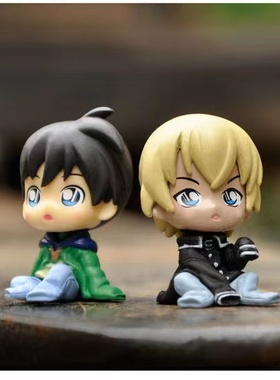 全套q版名侦探柯南手办盲盒安室透怪基德模型立体新一桌面小摆件