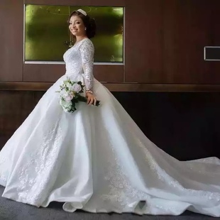 Bridal Bll Dress Wedding 非洲新娘拖尾婚纱定制 Gown