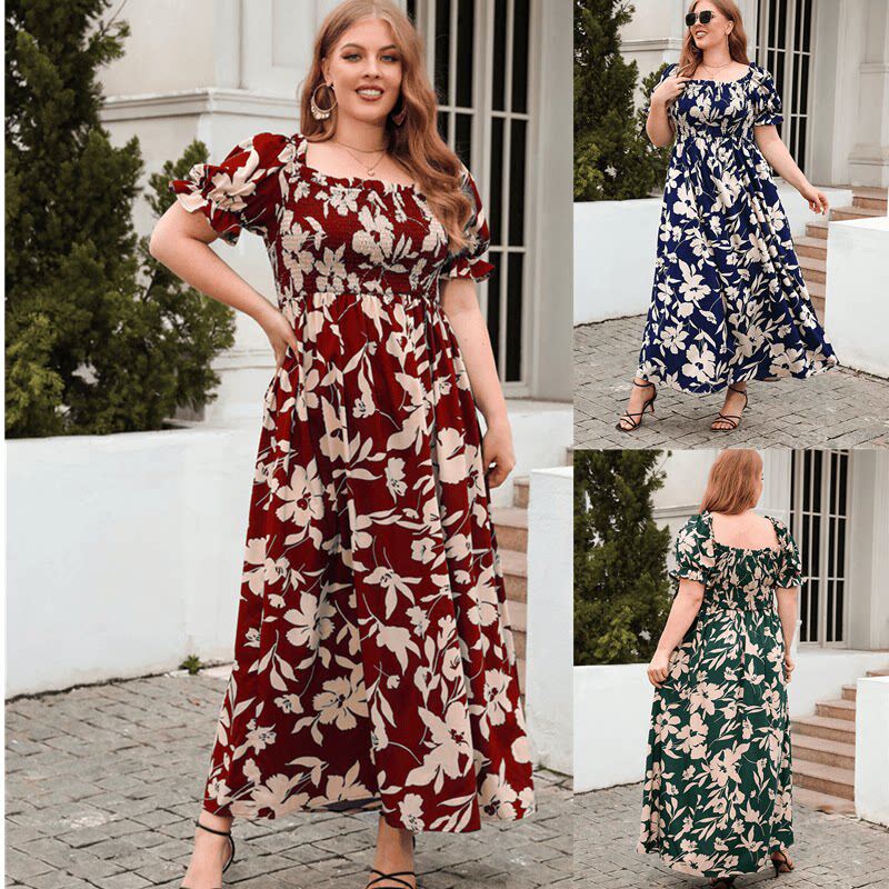 Big size Women casual vacation dress Bohemian elegant dress