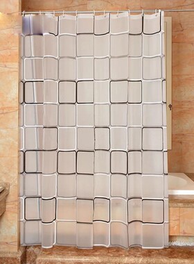 The bathroom shower curtain checkered PEVA Environmental