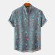 Shirt Collar Men Hawaiian Half Placket Beach Vacation