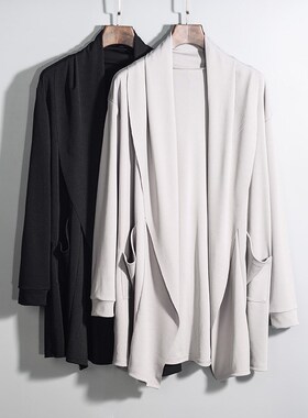 Solid color high street trench coat men cardigan 风衣男开衫