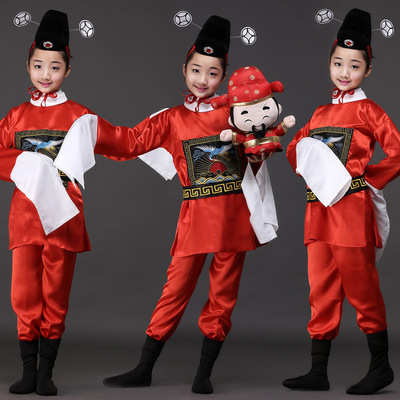 儿童七品芝麻官服装男女童古装演出服小小芝麻官舞蹈表演服县官服