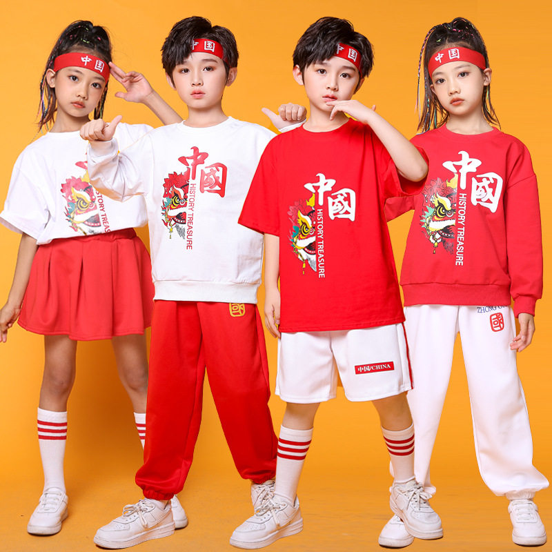 儿童啦啦队演出服六一拉拉队国潮演出服班服小学生比赛男女童服装