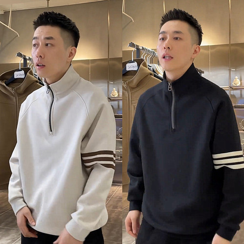 半拉链立领潮牌卫衣上衣长袖