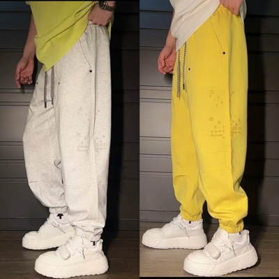 潮牌刺绣束脚休闲裤百搭运动卫裤