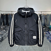 2025春秋户外工装 连帽夹克外套男潮流宽松百搭运动防风休闲冲锋衣