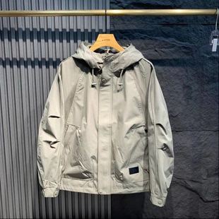 冬季新款户外三防连帽冲锋衣棉袄男时尚百搭加厚防风棉服夹克外套