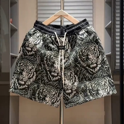 美式潮牌编织提花休闲运动短裤