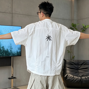 夏季新款蝙蝠袖圆领短袖男美式休闲潮牌阔版T恤凉感透气时尚半袖