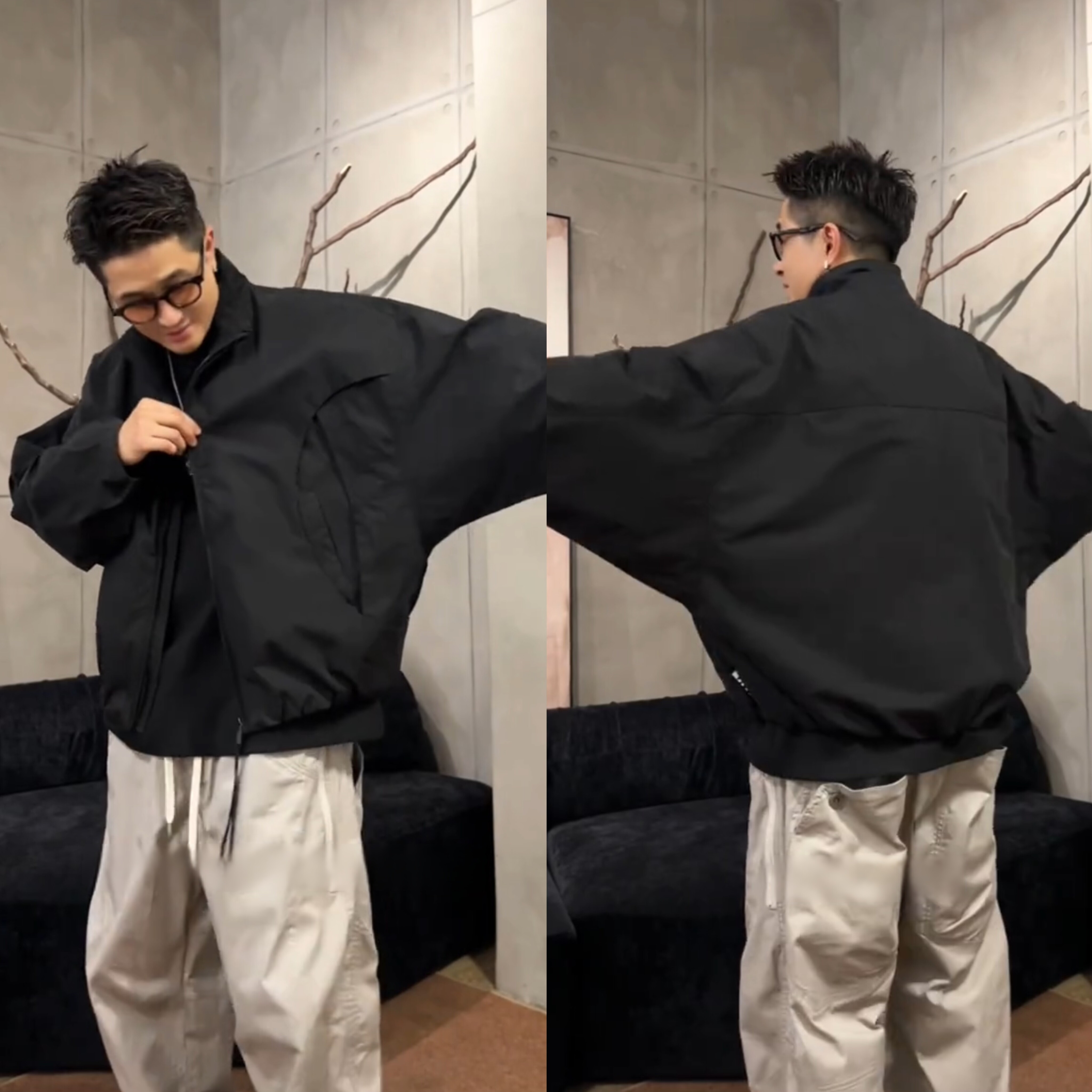 美式蝙蝠袖夹克外套短款上衣