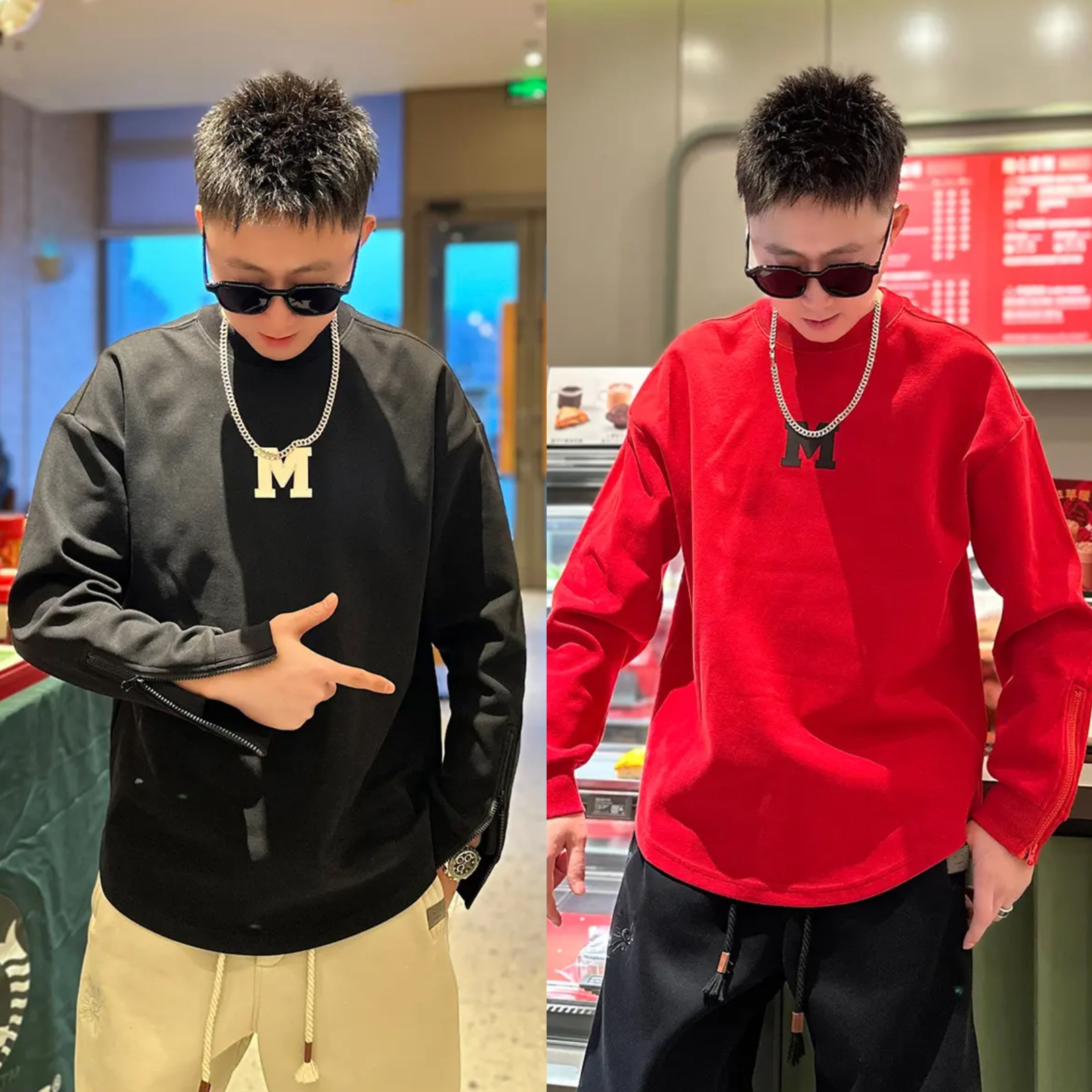 拉链潮流百搭宽松卫衣