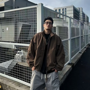 重磅夹克外套男潮牌宽松痞帅立领百搭休闲上衣 蝙蝠袖 2026春季 美式