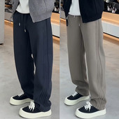 秋冬加绒潮牌弯刀休闲裤 男重磅简约高档百搭显瘦宽松直筒运动卫裤