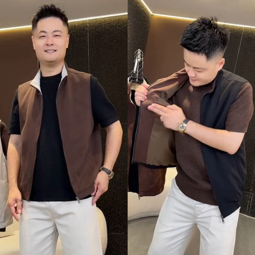 高档轻奢立领休闲马甲外套显贵