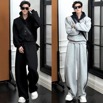 韩系简约高档设计感休闲运动套装
