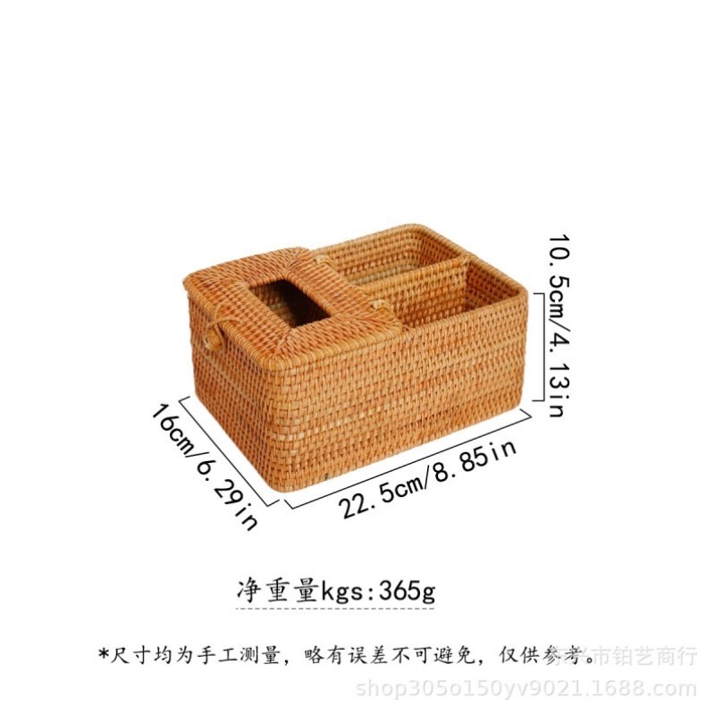 摆件抽桌面藤编纸盒抽茶几创意客厅感家用高档轻奢纸巾盒纸盒高级