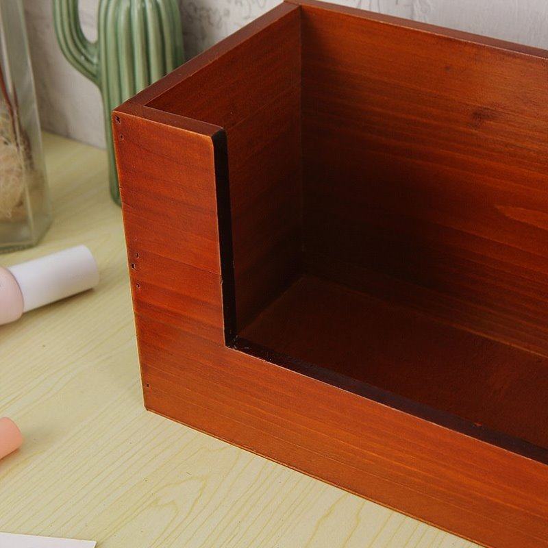 面膜化妆品护肤品置物架梳妆台收纳盒复古面膜盒木质桌面日式简约