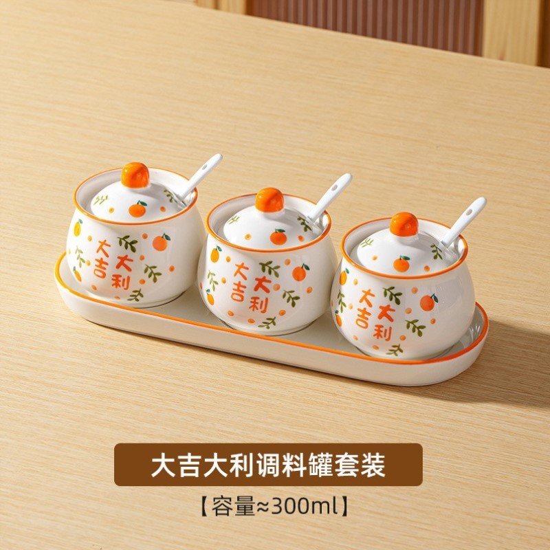 食品级带勺带油罐猪酱调味神器双耳油罐猪密封罐提手陶瓷辣子专用