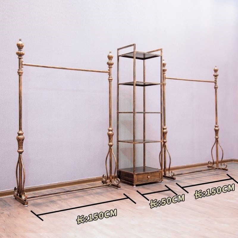 店金挂衣架衣架女装落地式展示架服装服装店欧式古铜色铁艺架复古,住宅家具,家用陈列柜,淘宝优惠券,粉丝福利购,淘宝优惠卷