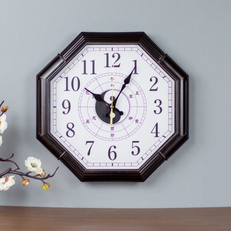 数字钟创意客厅中式时钟艺术时尚石英钟八边形风挂表中国卧室挂钟