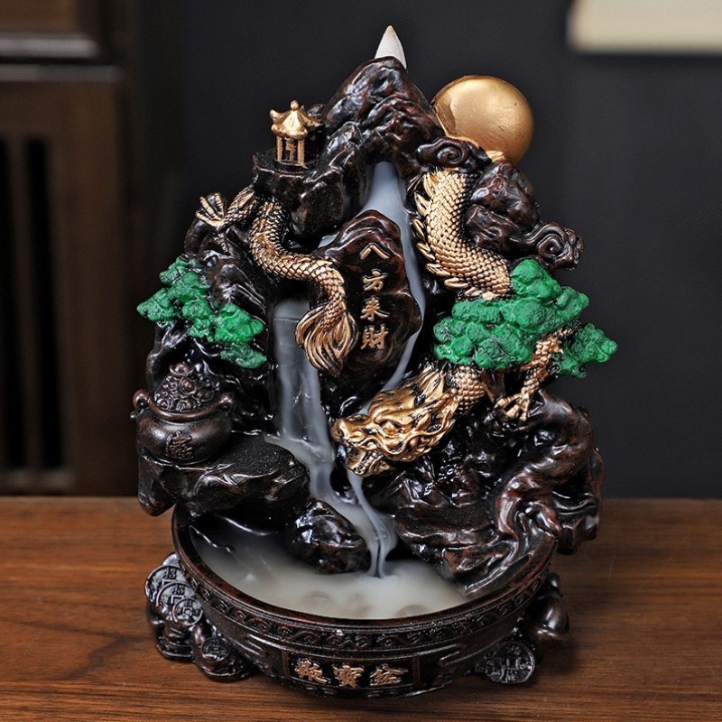 卧室沉香香炉摆件天然来财香薰香倒流檀香八方超大家用摆件茶道号