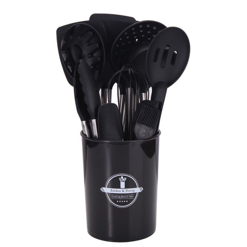 15用具厨房铲烹饪厨具柄不粘锅烘焙套装勺食品级件套不锈钢管硅胶